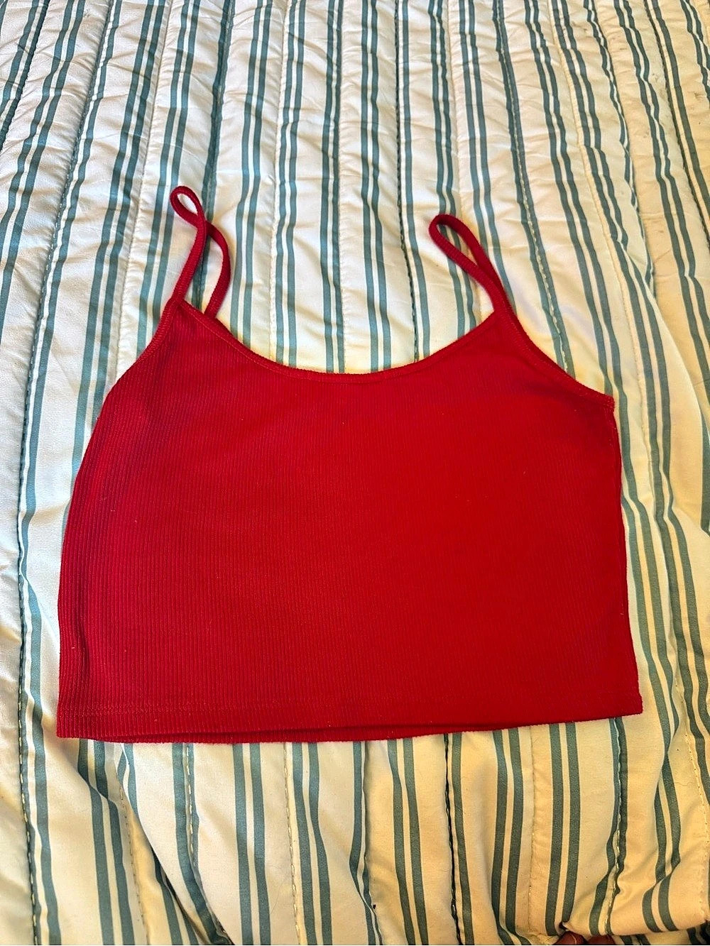 Brandy Melville Red Ribbed Strappy Tank Top Like New